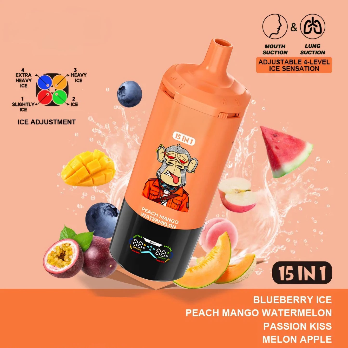 Puff 450000 Blueberry Ice - Peach Mango Watermelon - Passion Kiss - Melon Apple