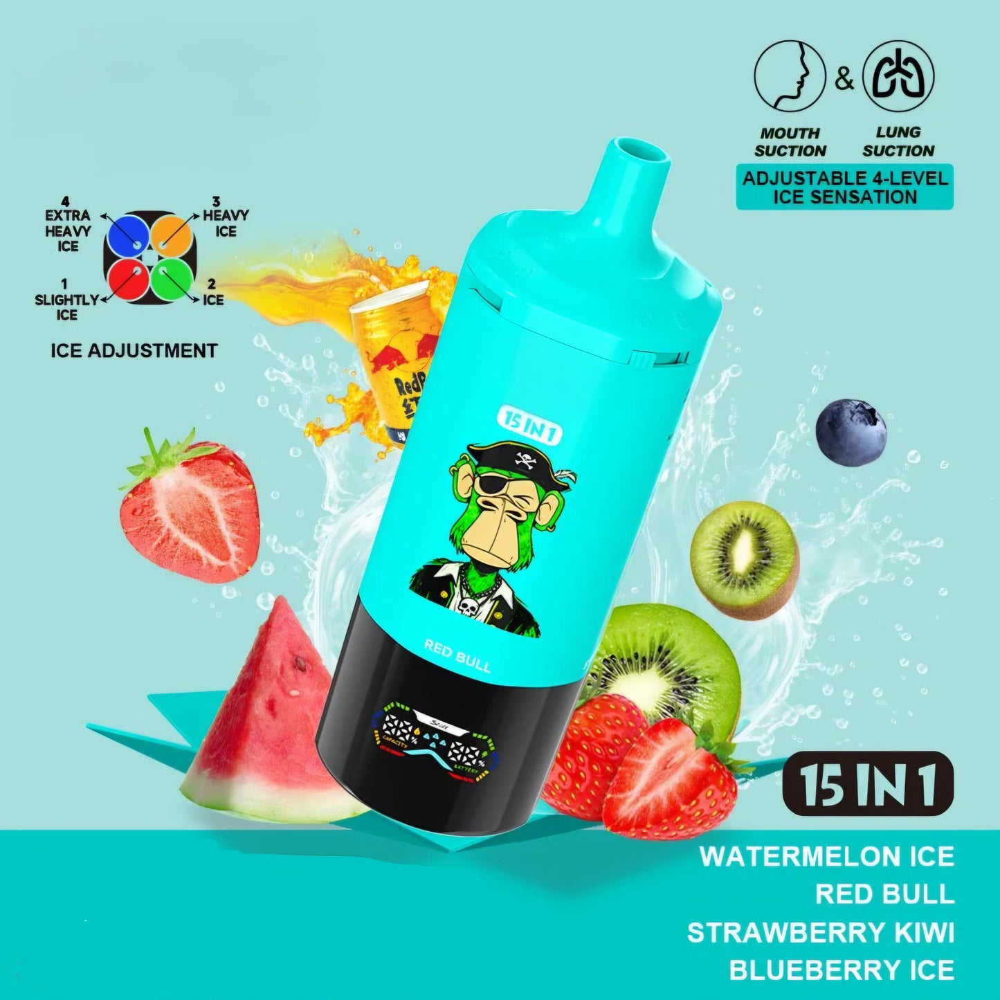 Puff 450000 Watermelon Ice - Red Bull - Strawberry Kiwi - Blueberry Ice