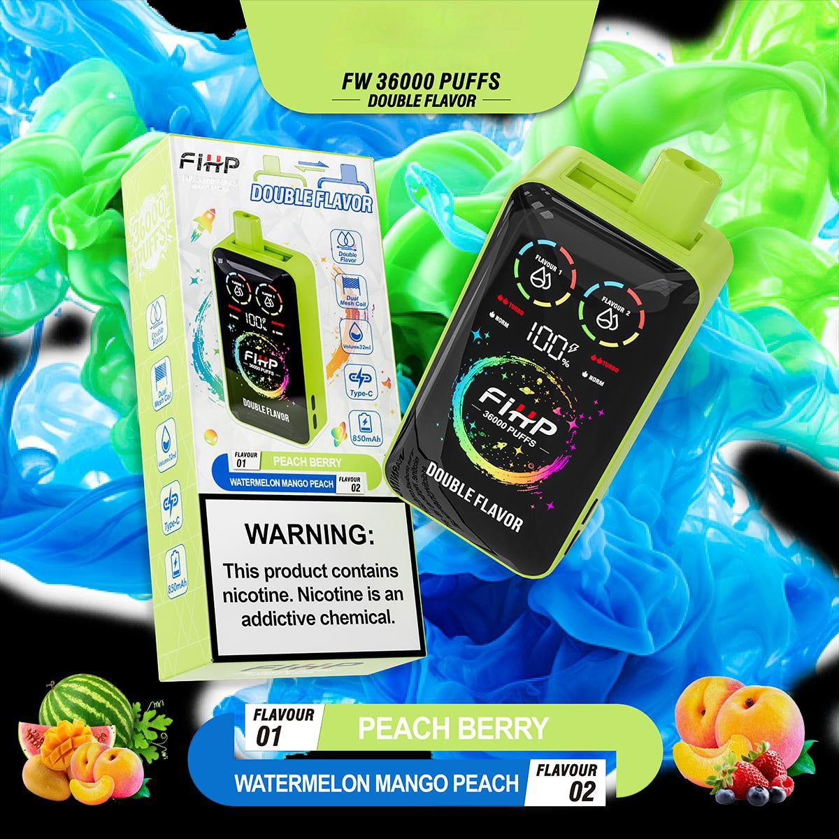 Puff 36000 Peach Berry - Watermelon Mango Peach