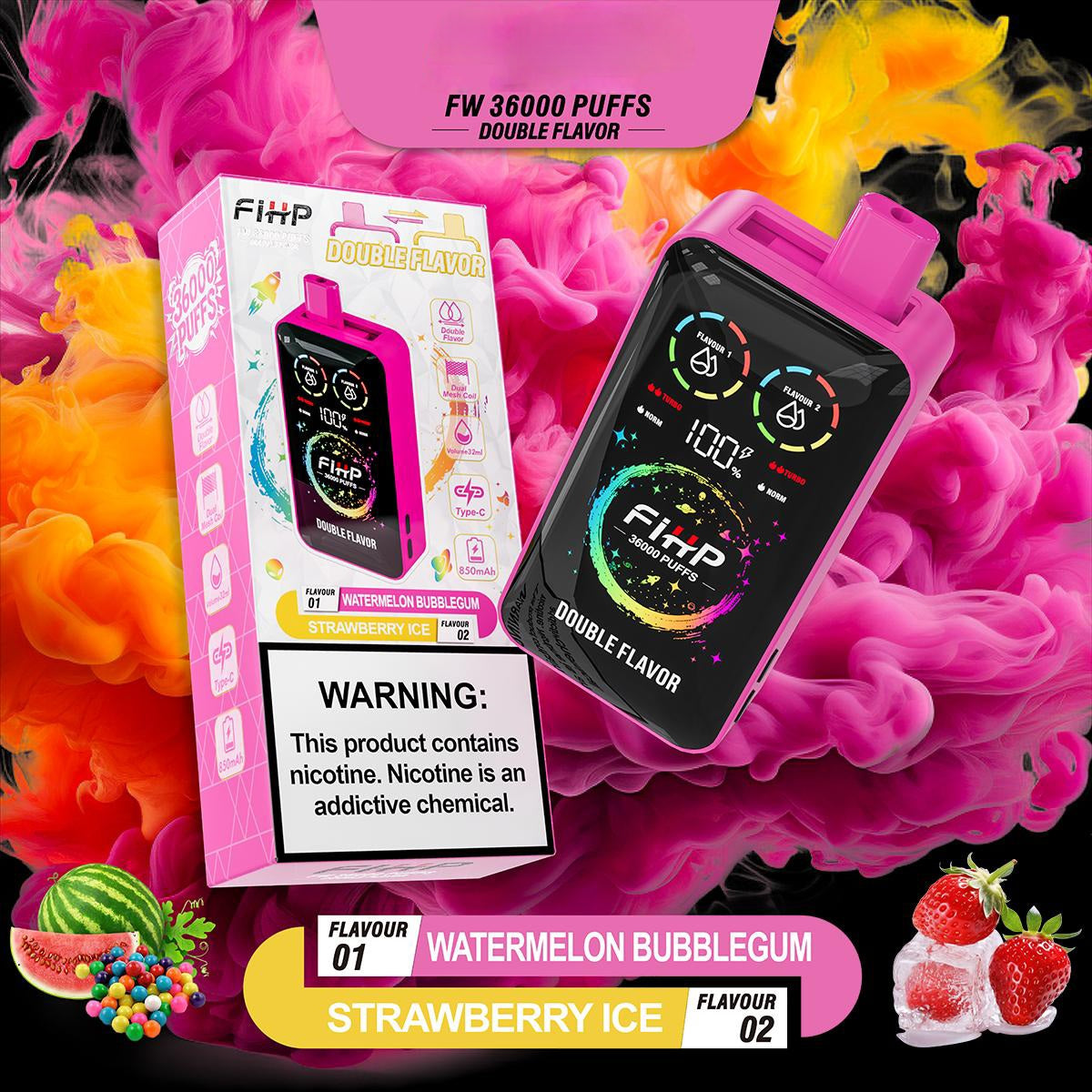 Puff 36000 Watermelon Bubblegum - Strawberry Ice