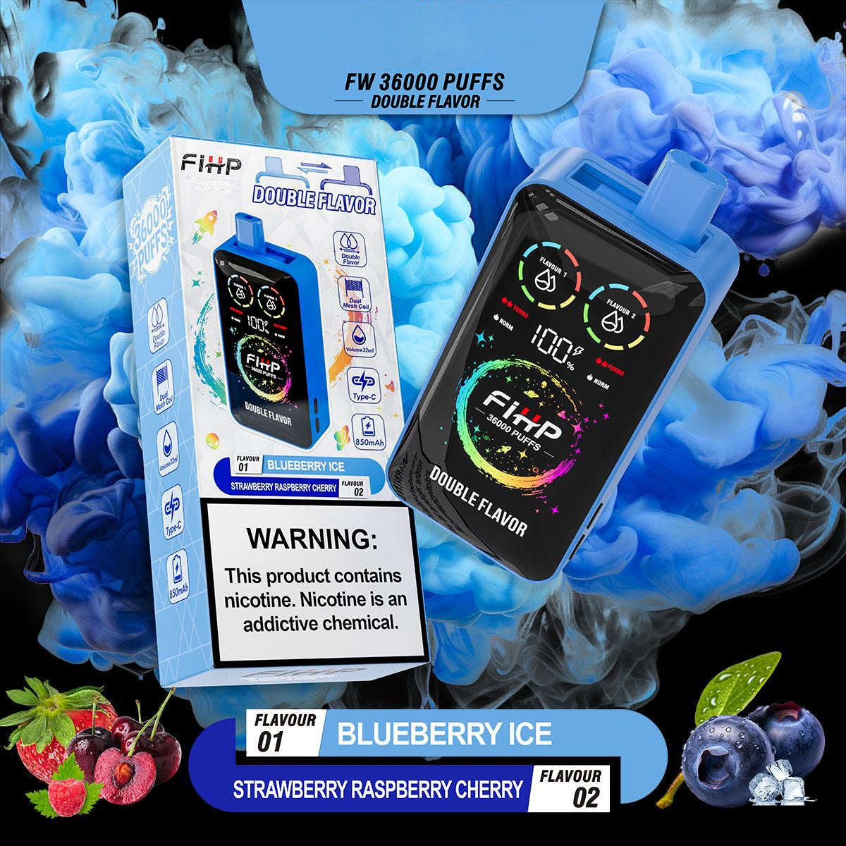 Puff 36000 Blueberry Ice - Strawberry Raspberry Cherry