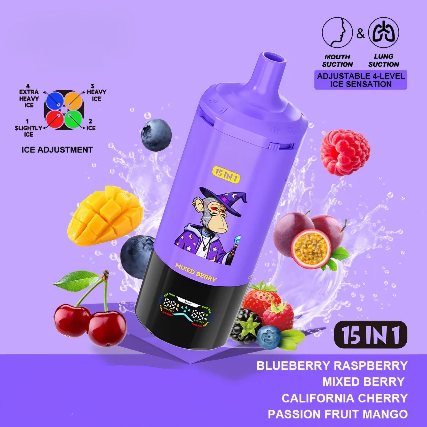 Puff 450000  Blueberry Raspberry - Mixed Berry - California Cherry - Passion Fruit Mango