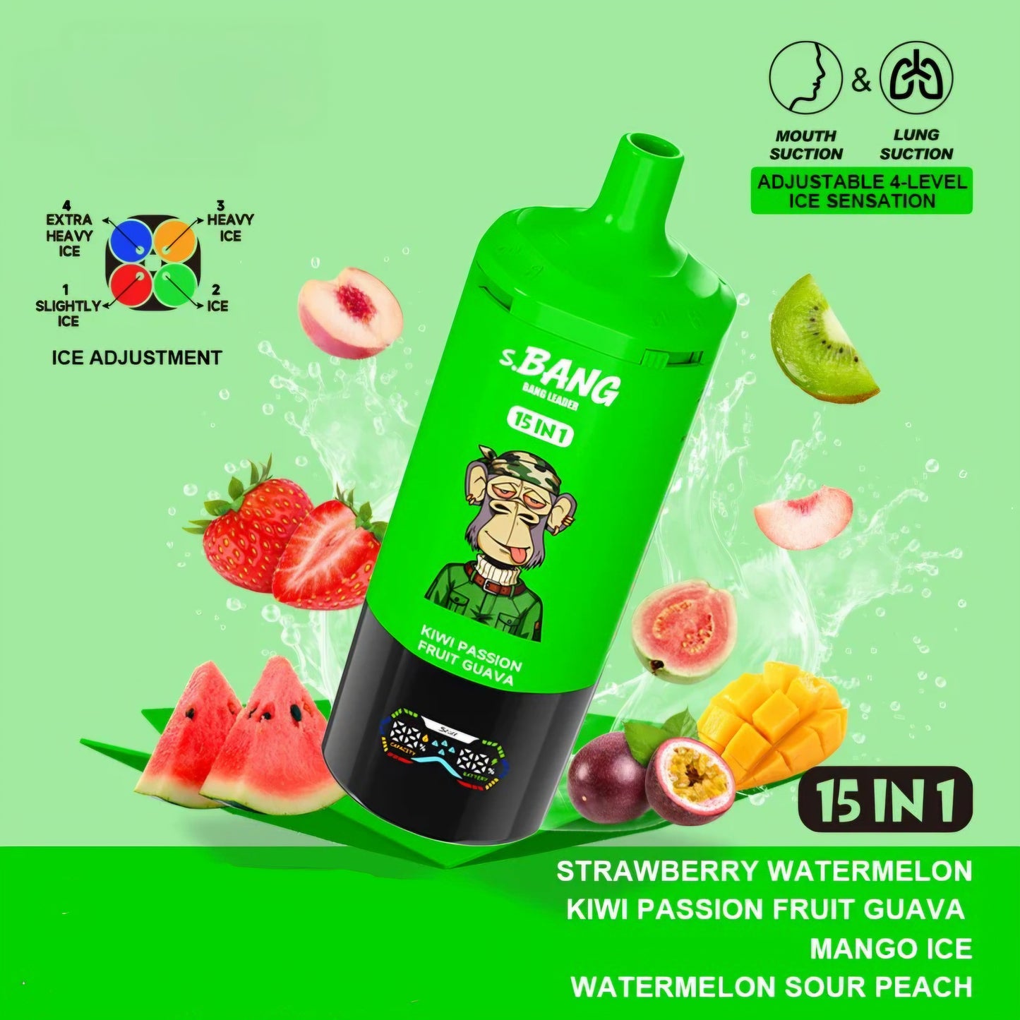 Puff 450000 Strawberry Watermelon - Kiwi Passion Fruit Guava - Mango Ice - Watermelon Sour Peach
