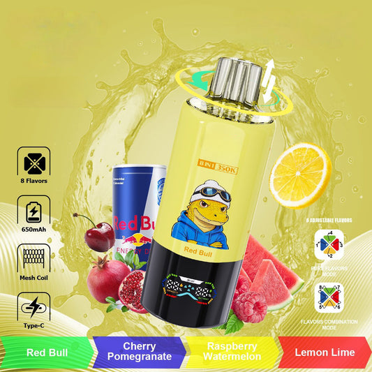 Puff 350000  Red Bull - Cherry Pomegranate - Raspberry Watermelon - Lemon Lime