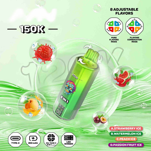 Puff 150000  Strawberry Ice - Watermelon Ice - Peach Ice - Passion Fruit Ice