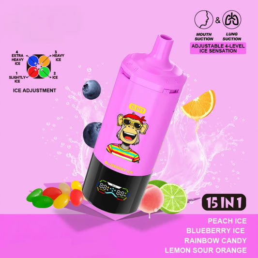 Puff 450000  Peach Ice - Blueberry Ice - Rainbow Candy - Lime Sour Orange